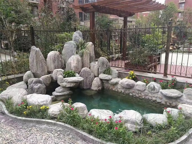 佛山庭院假山鱼池制作视频